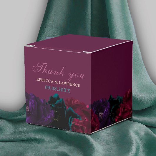 Ballotins Elégant bijou tons fleurs mariage bordeaux