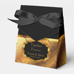 Ballotins Elegant Black and Gold Favor Box