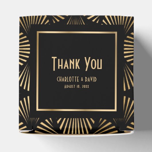 Ballotins Elégant Black Gold Art Déco Mariage Merci (Haut)