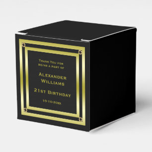 Ballotins Elégant Black & Gold encadré 21e anniversaire