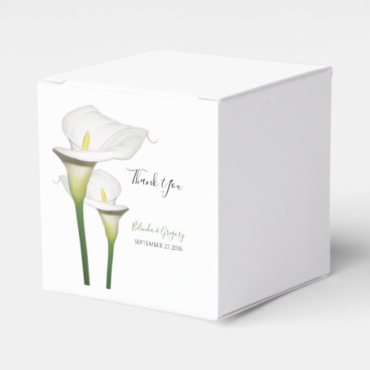 Ballotins Elégant blanc Calla Lilies Mariage (Verso)