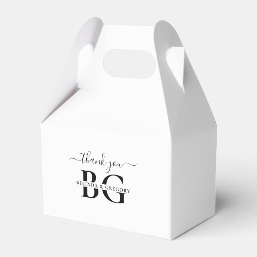 Ballotins Élégant blanc et noir Mariage des initiales de mon (Verso)