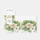 Ballotins Élégant blanc floral Magnolia Nom Script (Déplié)