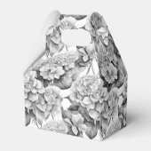 Ballotins Elégant blanc noir gris aquarelle floral (Arrière)