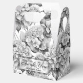 Ballotins Elégant blanc noir gris aquarelle floral (Ouvert)