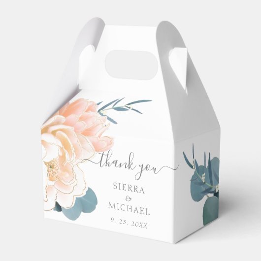 Ballotins Elégant blanc Peach Crème Mariage floral (Verso)