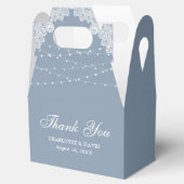 Ballotins Élégant bleu Dusty Floral Lace Mariage (Ouvert)