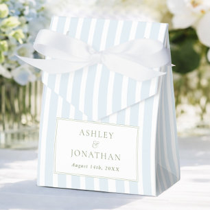 Ballotins Élégant bleu et sauge rayé 