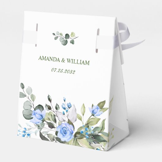 Ballotins Elégant bleu Eucalyptus Rose Mariage vert (Arrière)