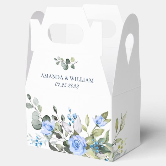 Ballotins Elégant bleu Eucalyptus Rose Mariage vert (Ouvert)