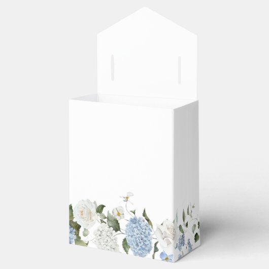 Ballotins Elégant bleu Hydrangea Roses blanches Mariage flor (Ouvert)