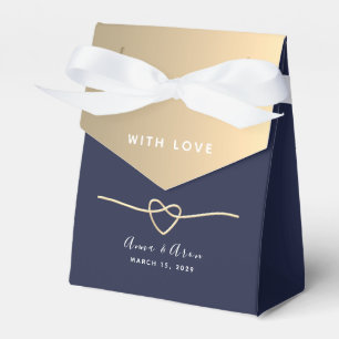 Ballotins Elégant bleu marine mariage Favor Box