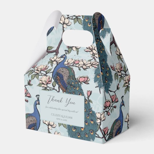 Ballotins Elégant bleu Peacocks et fleurs bleu (Verso)