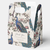 Ballotins Elégant bleu Peacocks et fleurs ivoire (Ouvert)