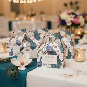 Ballotins Elégant bleu Peacocks et fleurs ivoire