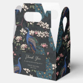 Ballotins Elégant bleu Peacocks et Fleurs noir (Ouvert)