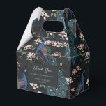 Ballotins Elégant bleu Peacocks et Fleurs noir<br><div class="desc">Ces élégants Ballotins bleus et fleurs noirs présentent des paons bleus et turquoises dessinés à la main, perchés sur des branches de l'arbre de Magnolia, en pleine floraison à l'encre noire, le tout contre un arrière - plan presque noir. Personnalisez avec vos détails en cliquant sur "Personnalisez ce modèle" sur...</div>