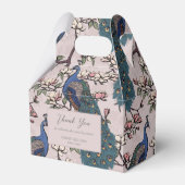 Ballotins Elégant Bleu Peacocks et Fleurs rose pâle (Verso)