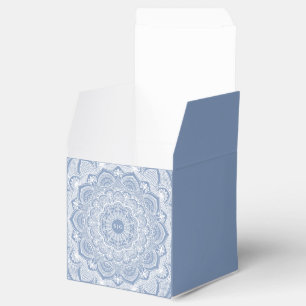 Ballotins Elégant bleu poussiéreux en dentelle blanche class
