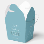 Ballotins Élégant bleu rétro simple avec Mariage Monogram (Ouvert)