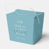 Ballotins Élégant bleu rétro simple avec Mariage Monogram (Arrière)