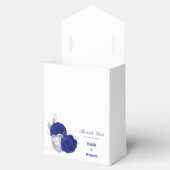 Ballotins élégant bleu royal fleurs argent mariage (Ouvert)