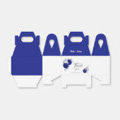 Ballotins élégant bleu royal fleurs argent mariage (Déplié)