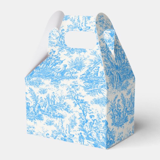 Ballotins Elégant bleu turquoise toile de jouy Douche nuptia (Arrière)
