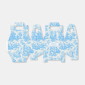 Ballotins Elégant bleu turquoise toile de jouy Douche nuptia (Déplié)