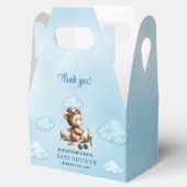 Ballotins Elegant Blue Brown Teddy Bear Aviator Baby Shower  (Ouvert)