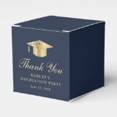 Ballotins Élégant Blue Gold Merci de la fête de graduation (Verso)