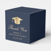Ballotins Élégant Blue Gold Merci de la fête de graduation (Arrière)