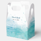 Ballotins Elégant Blue Ocean Wedding Favor Box (Ouvert)