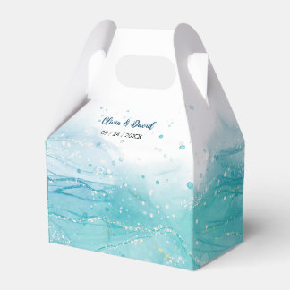 Ballotins Elégant Blue Ocean Wedding Favor Box