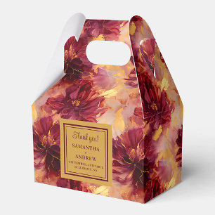 Ballotins Elégant Blush Bourgogne Or Boho boîte de mariage F