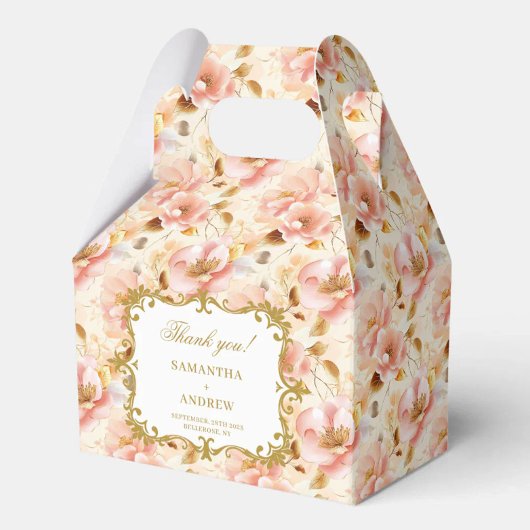 Ballotins Élégant Blush Gold Boho Wedding Favor Box Keepsaké