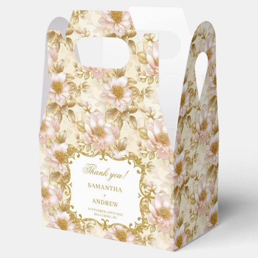 Ballotins Elégant Blush Gold Boho Wedding Favor Merci (Ouvert)