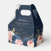 Ballotins Elégant Blush & Navy Mariage Floral Merci (Arrière)