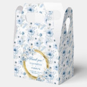 Ballotins Elégant Bohème Dusty Bleu Gold Mariage boîte Favor (Ouvert)