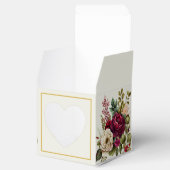 Ballotins Elégant Bourgogne Floral Roses mariage Favor Boxes (Ouvert)