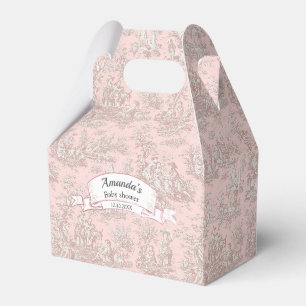 Ballotins Élégant Cadeau Toile de Jouy Monogramme Or Rose