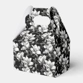 Ballotins Élégant carrelage de fleur de Magnolia blanc noir (Arrière)