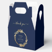 Ballotins Elegant Chic Navy Blue Golden Foliage Mariage (Ouvert)