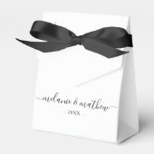 Ballotins Élégant Chic Noir Blanc Mariage Favor Box (Verso)
