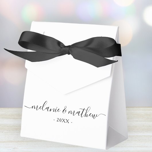 Ballotins Élégant Chic Noir Blanc Mariage Favor Box