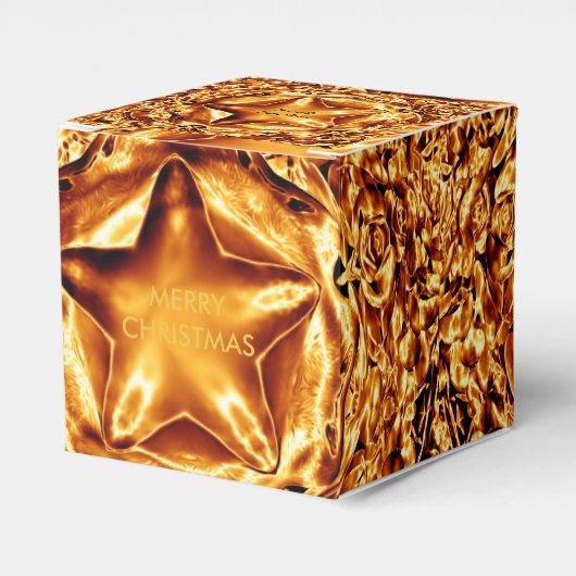 Ballotins Élégant Chic Or Cuivre Étoiles de Noël brillant (Verso)