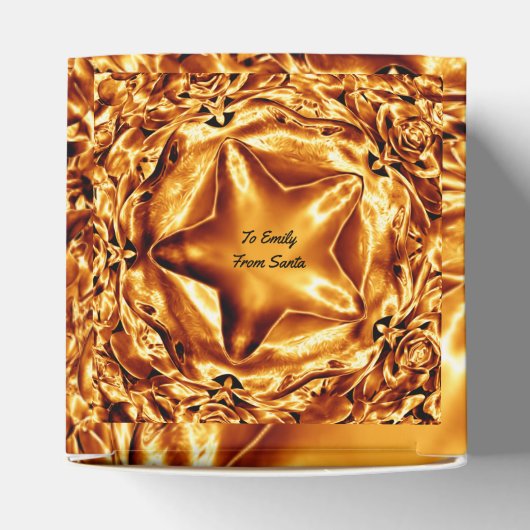 Ballotins Élégant Chic Or Cuivre Étoiles de Noël brillant (Haut)