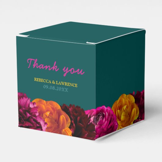 Ballotins Élégant chic vert clair mariage floral jaune (Verso)