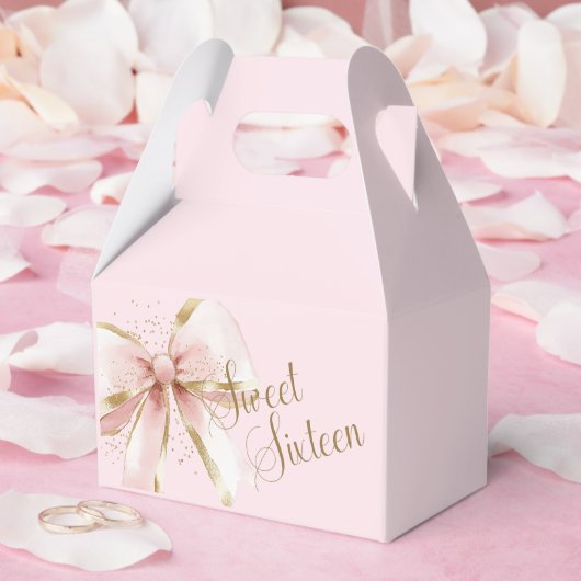 Ballotins Elegant Coquette Pink & Gold Bow Sweet 16th  (Mariage)