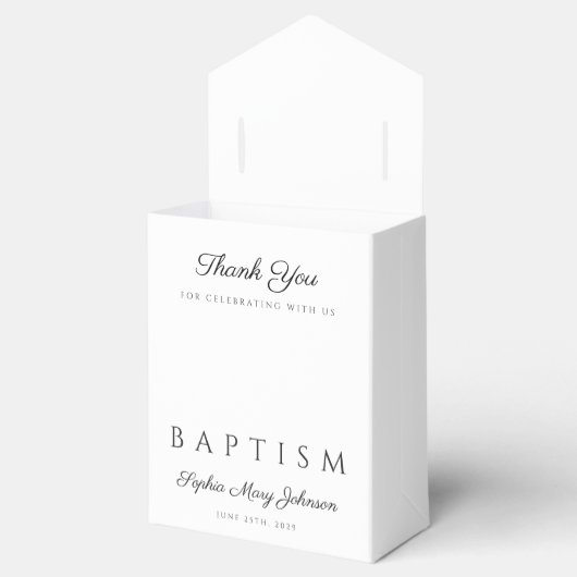 Ballotins Élégant croix florale rose Baptême (Ouvert)